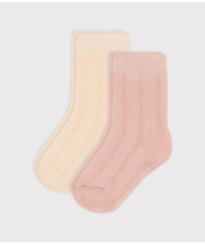 Lot de 2 paires de chaussettes unies en jersey de coton bébé