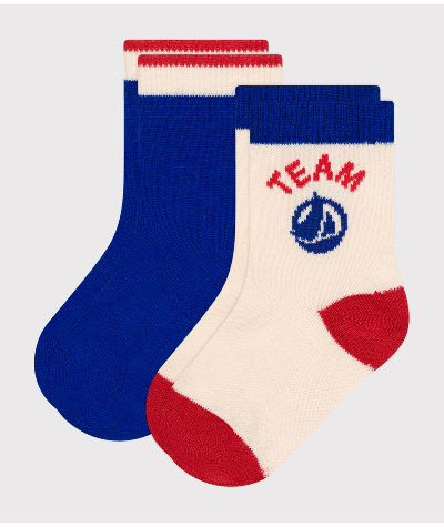 2 paires de chaussettes en coton Team Petit Bateau bébé