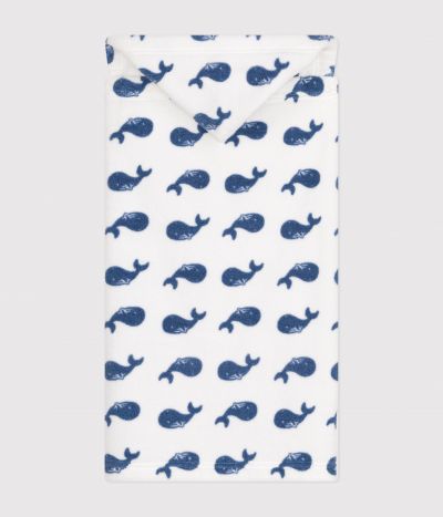 Cape de bain imprimé baleine en éponge bébé