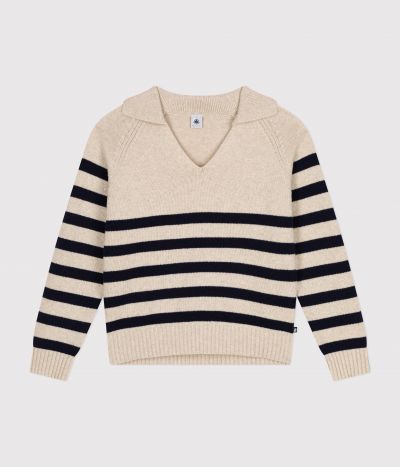 Pull en laine et coton femme