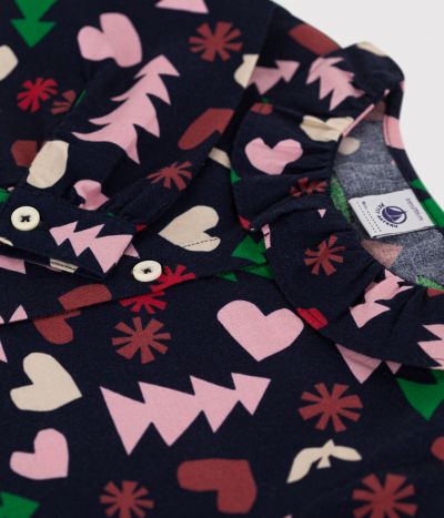 Blouse manches longues en flanelle enfant fille