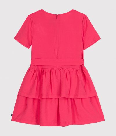 Robe manches courtes en toile enfant fille
