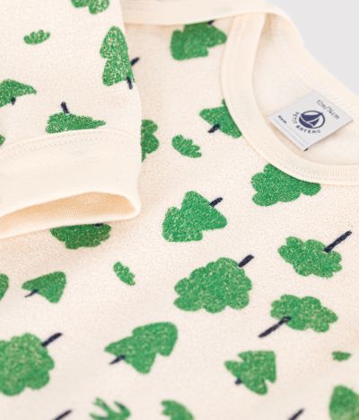 Pyjama en bouclette éponge grattée imprimée arbres bébé