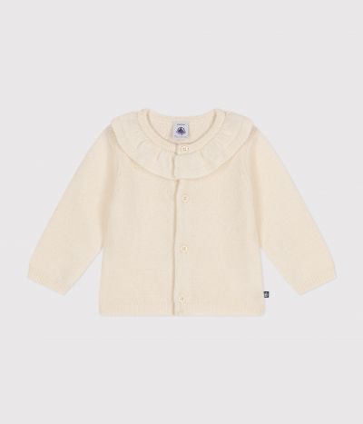 Cardigan à collerette en tricot contenant de la laine