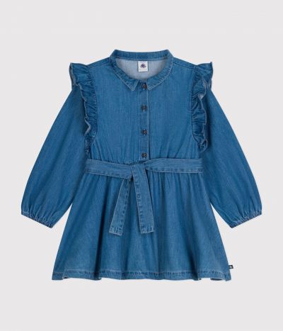 Robe à manches longues en denim léger enfant fille