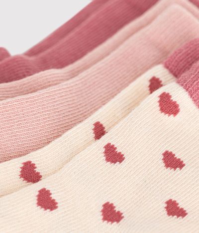 3 paires de chaussettes en coton cœurs bébé