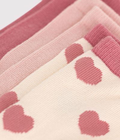 3 paires de chaussettes en coton cœurs enfant