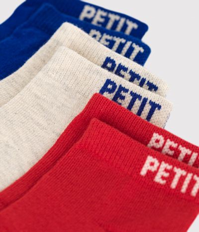 3 paires de chaussettes en coton unies enfant