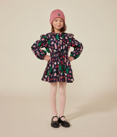 Robe manches longues en flanelle enfant fille