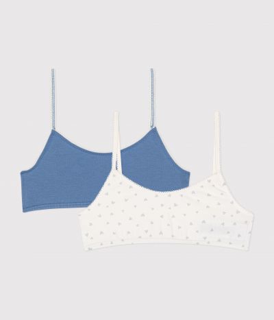 Lot de 2 brassières cœur en coton et élasthanne enfant
