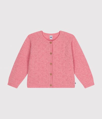 Cardigan en tricot contenant de la laine enfant fille