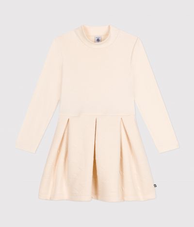 Robe manches longues bi-matière enfant fille