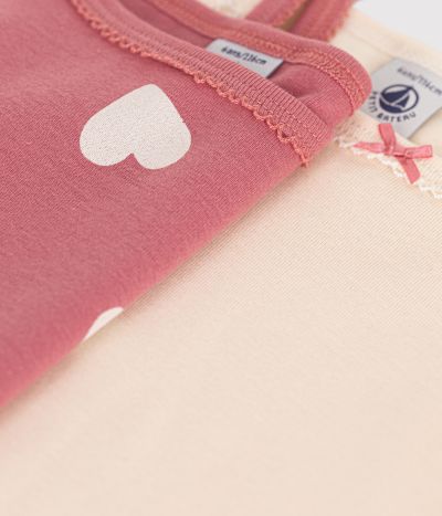 Lot de 2 débardeurs fines bretelles cœur en coton enfant