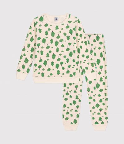 Pyjama en bouclette éponge grattée imprimée arbres enfant