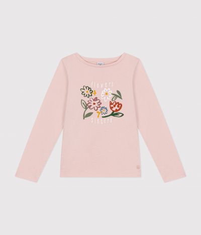 Tee-shirt manches longues en côte enfant fille