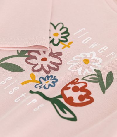 Tee-shirt manches longues en côte enfant fille