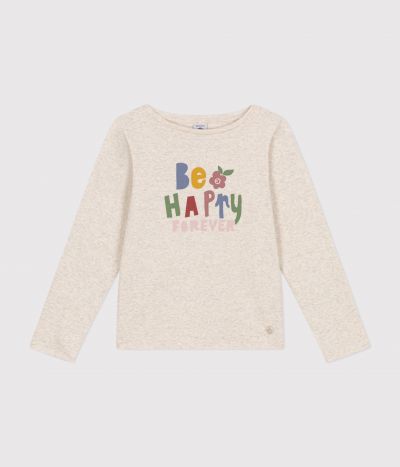 Tee-shirt manches longues en côte enfant fille