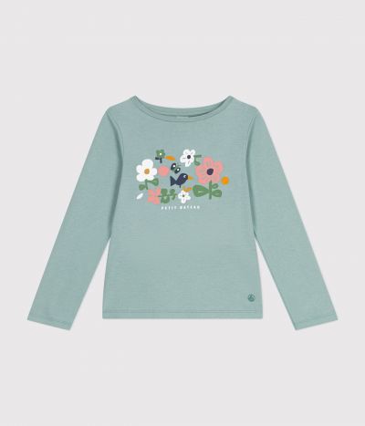 Tee-shirt manches longues en côte enfant fille