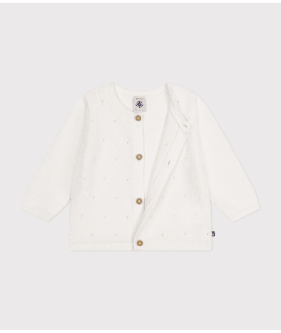 Cardigan en tricot de coton ajouré bébé
