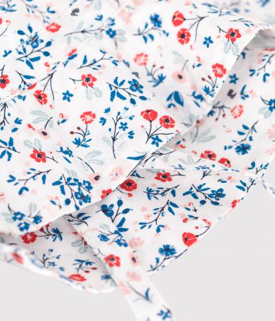 Capeline bébé fille en popeline imprimé fleuri
