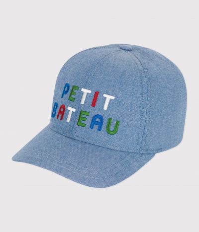 Casquette enfant en denim clair petit bateau