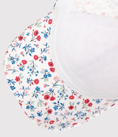 Casquette enfant fille en toile imprimé fleurs