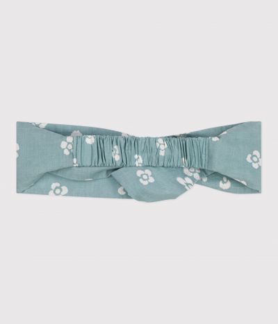 Bandeau enfant fille en popeline imprimé fleuri