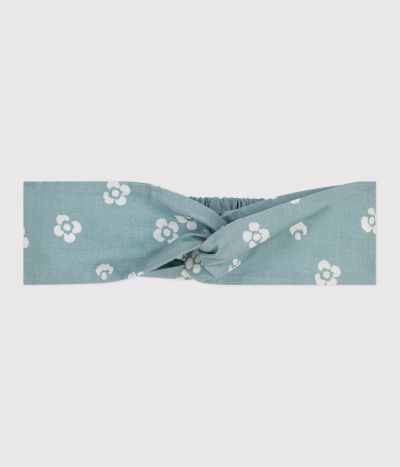 Bandeau enfant fille en popeline imprimé fleuri