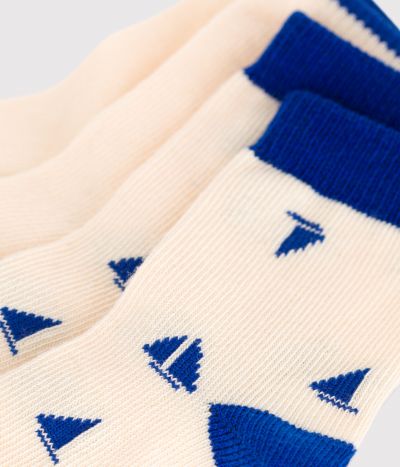 2 paires de chaussettes bébé en coton imprimé bateau