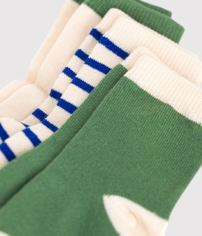 3 paires de chaussettes bébé en coton à rayures