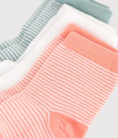 3 paires de chaussettes bébé en coton milleraies