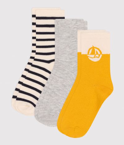 3 paires de chaussettes enfant en coton logo