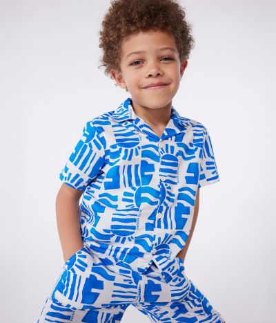 Chemise enfant en coton manches courtes imprimée
