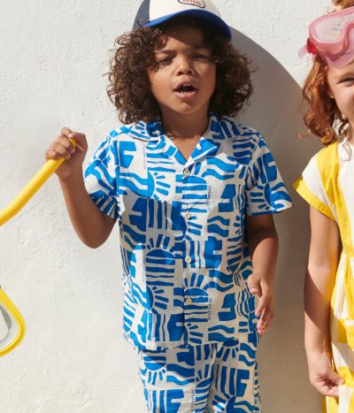 Chemise enfant en coton manches courtes imprimée
