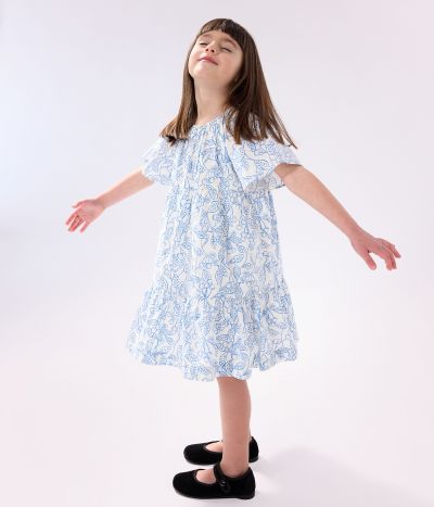 Robe enfant en coton manches courtes imprimé