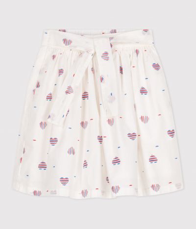 Jupe enfant en coton cœurs