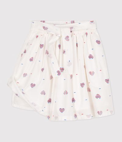 Jupe enfant en coton cœurs