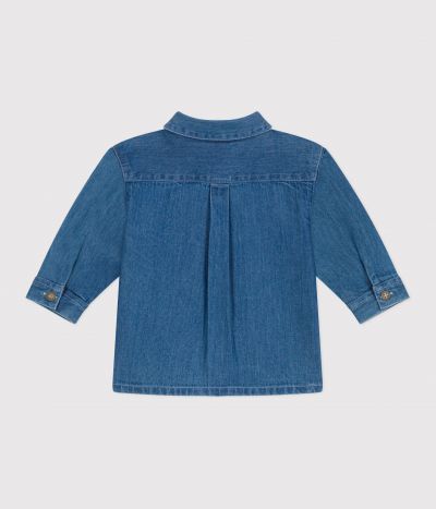 Chemise bébé en jean unie