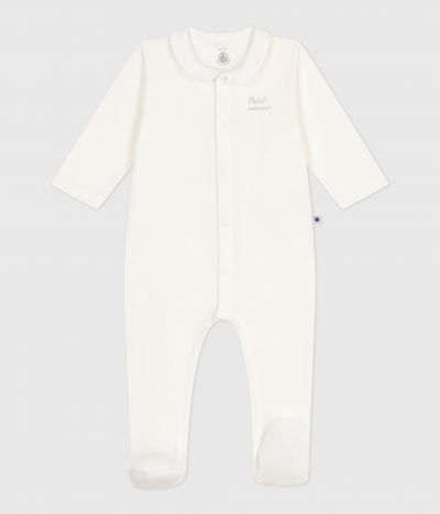 Pyjama bébé en tubique à col uni