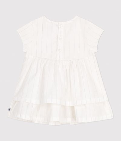 Robe cérémonie bébé en coton léger, manches courtes