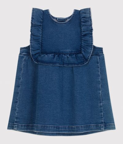 Robe bébé en jean sans manches
