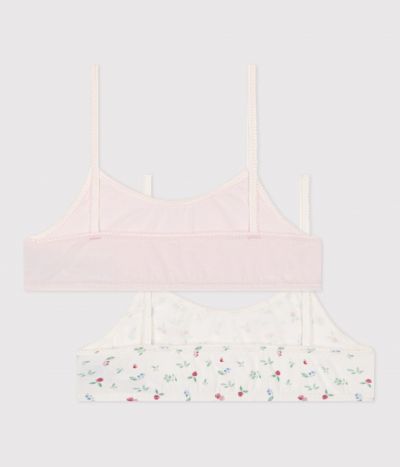 Lot de 2 brassières enfant en coton et élasthanne imprimé fruits
