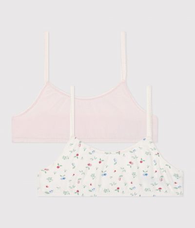 Lot de 2 brassières enfant en coton et élasthanne imprimé fruits
