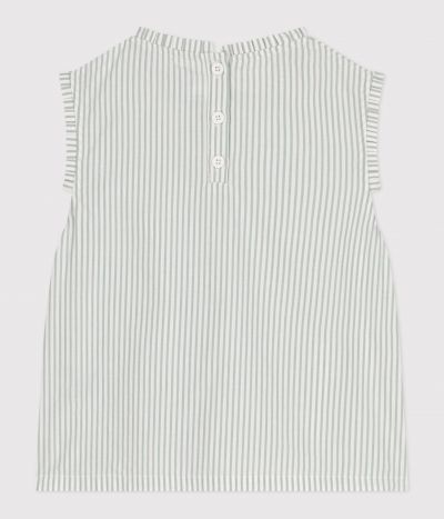 Blouse enfant en coton sans manche à rayures