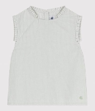 Blouse enfant en coton sans manche à rayures