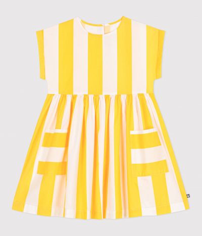 Robe enfant en coton manches courtes à rayures