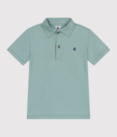 Polo enfant en coton à manches courtes uni