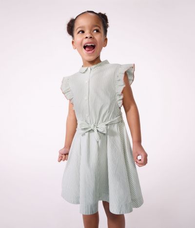 Robe sans manche enfant en coton à rayures