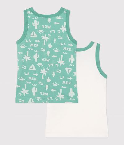 Lot de 2 débardeurs enfant en coton imprimé