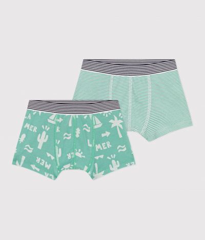 Lot de 2 boxers enfant en coton imprimé